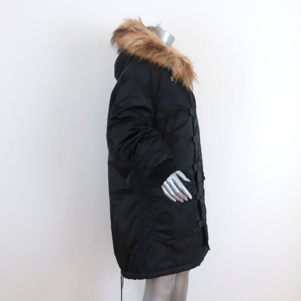 The Kooples Oversized Hooded Parka Black Size 2 - Picture 4 of 11